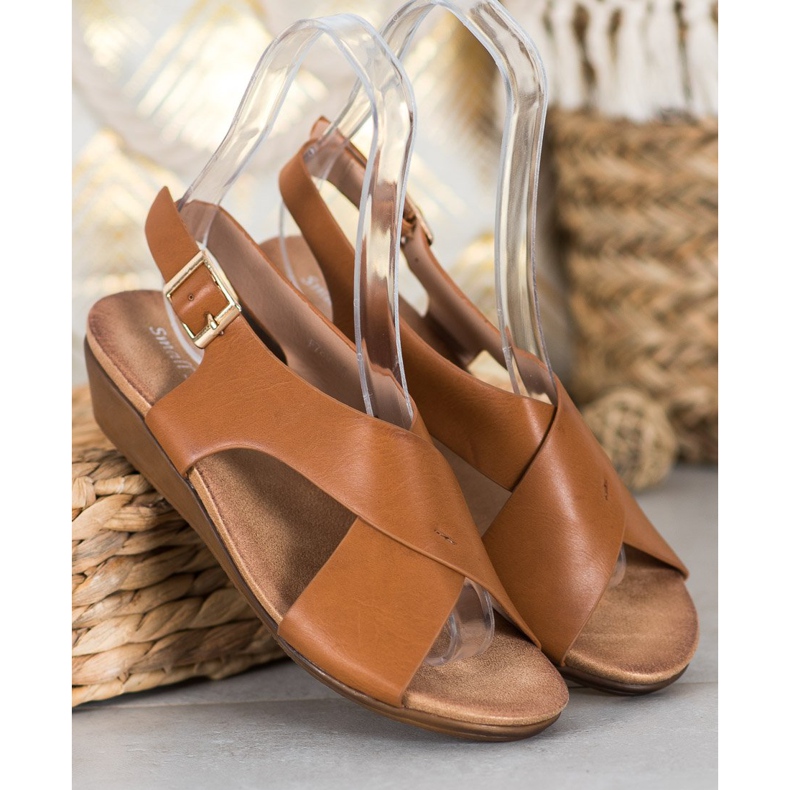 Small Swan Kényelmes teves szandál barna 1 Small Swan Kényelmes teves szandál barna 1