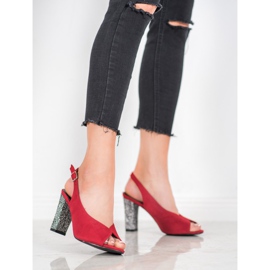 Goodin Szandál dekoratív sarokkal piros 2