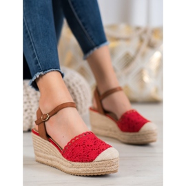 Small Swan Ék -espadrillák barna piros 2