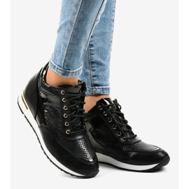 Fekete ék cipők S0075-1 2