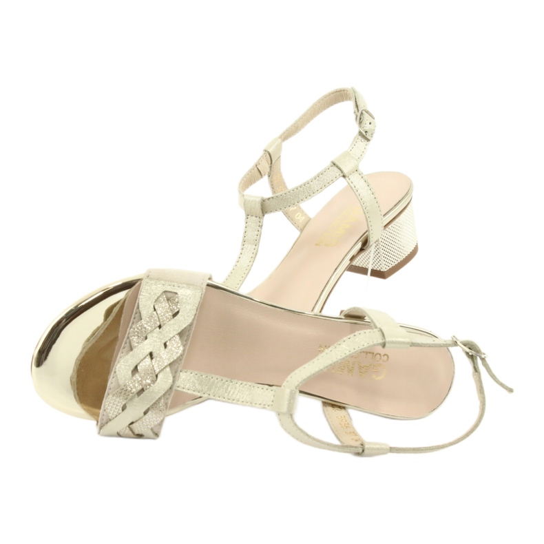 Gamis Női bőr szandál bézs/arany 3936 5