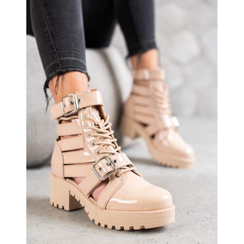 Seastar Lakkozott divatcsizma barna 2