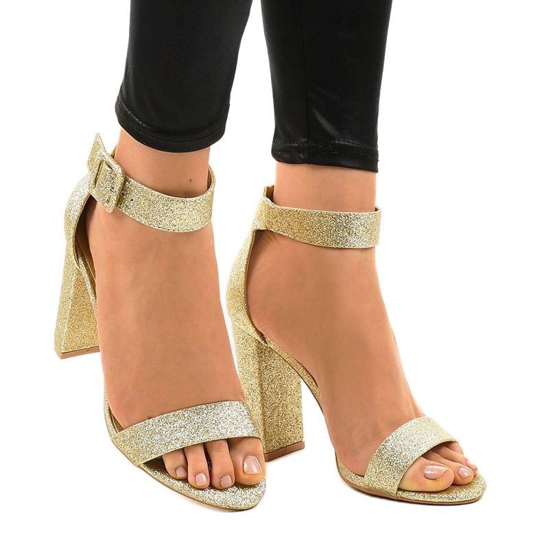 ZY-161 arany nyitott csillogó szivattyúk aranysárga 1