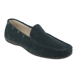 American Club Bőr mokaszinok. Suede Navy Blue American JK02 kék 1