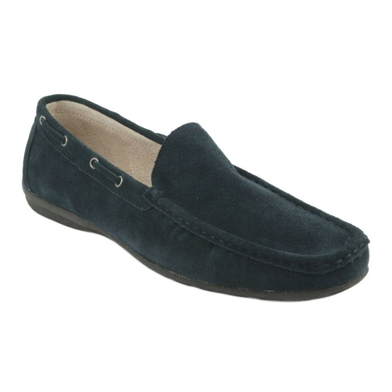 American Club Bőr mokaszinok. Suede Navy Blue American JK02 kék 1