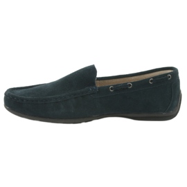 American Club Bőr mokaszinok. Suede Navy Blue American JK02 kék 2