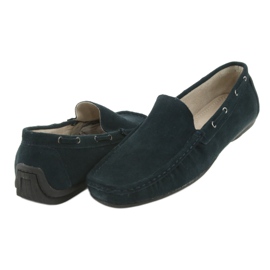 American Club Bőr mokaszinok. Suede Navy Blue American JK02 kék 4
