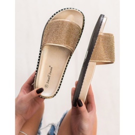 SHELOVET Divatos papucs köbcirkóniával sárga 1