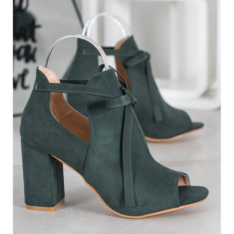 Kötött Open Toe VINCEZA csizma zöld 1