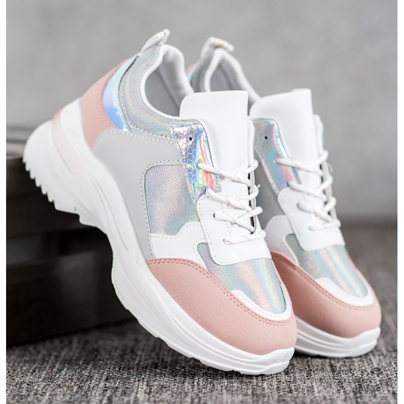 SHELOVET Kényelmes cipők a platformon fehér sokszínű 1