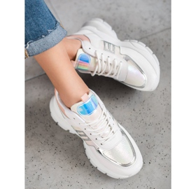 SHELOVET Divatos Eco bőr cipők fehér sokszínű 1