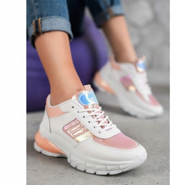 SHELOVET Divatos Eco bőr cipők fehér rózsaszín sokszínű 1