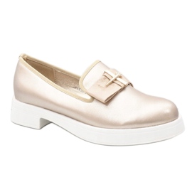 Arany felcsúsztatható cipő a JFL656-3 platformon aranysárga 1