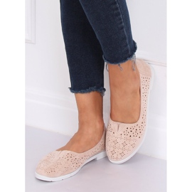 Bézs áttört balerinák ZA02P Bézs 2