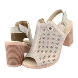 Áttört szandál bézs / arany Filippo DS757 aranysárga 4