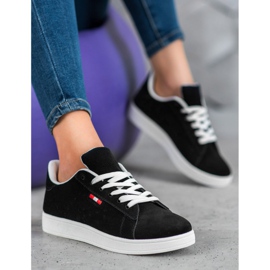 SHELOVET Kényelmes ökobőr cipő fekete 1