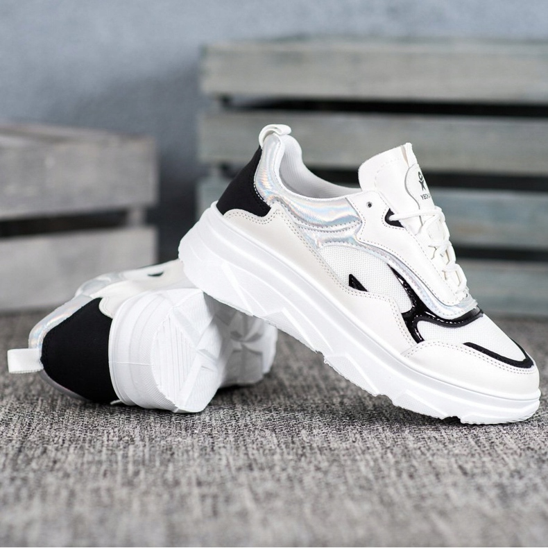 SHELOVET Divatos fehér cipők fekete 1