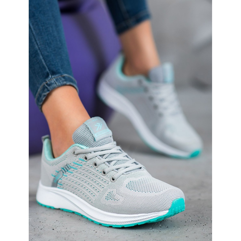 Ax Boxing Kényelmes áttört sportcipő szürke zöld 1