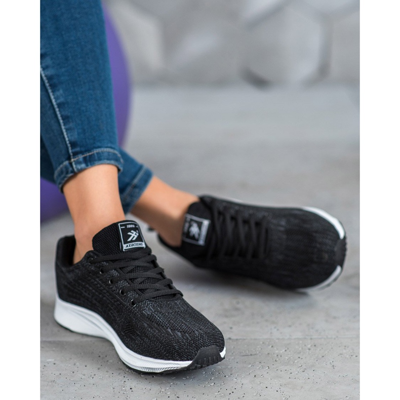 Ax Boxing Kényelmes áttört sportcipő fekete 2