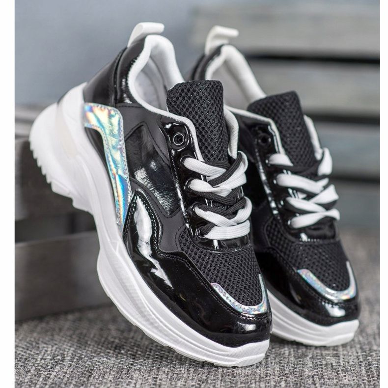 SHELOVET Stílusos öko bőr cipők fekete 1