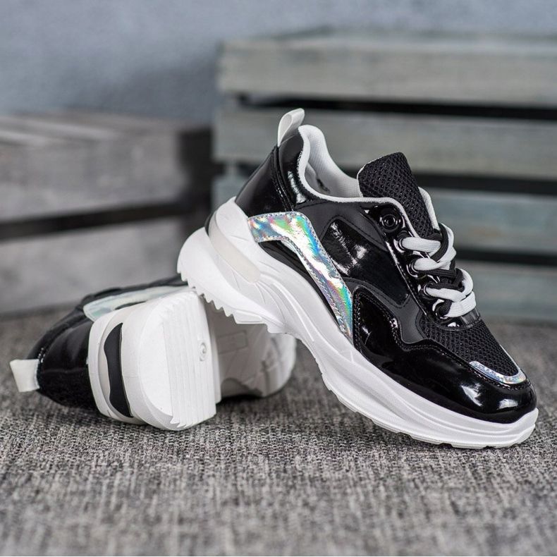 SHELOVET Stílusos öko bőr cipők fekete 2