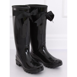 Fekete női galoshes 812-10 Black sárga 1
