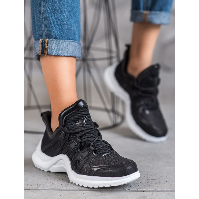 RTX WALK Fekete cipők csillogással 1