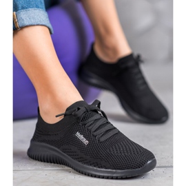 SHELOVET Fűzött textilcipő fekete 1