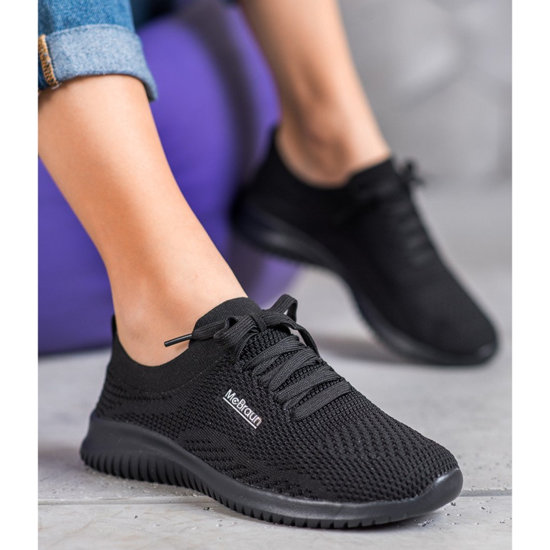 SHELOVET Fűzött textilcipő fekete 1