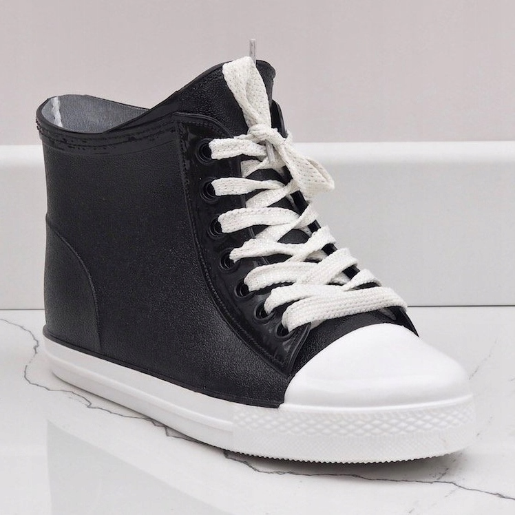 Fekete galoshes fűzős cipők SD527-1 2