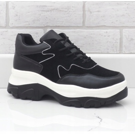 Fekete cipők ekológikus bőrből E3260 1