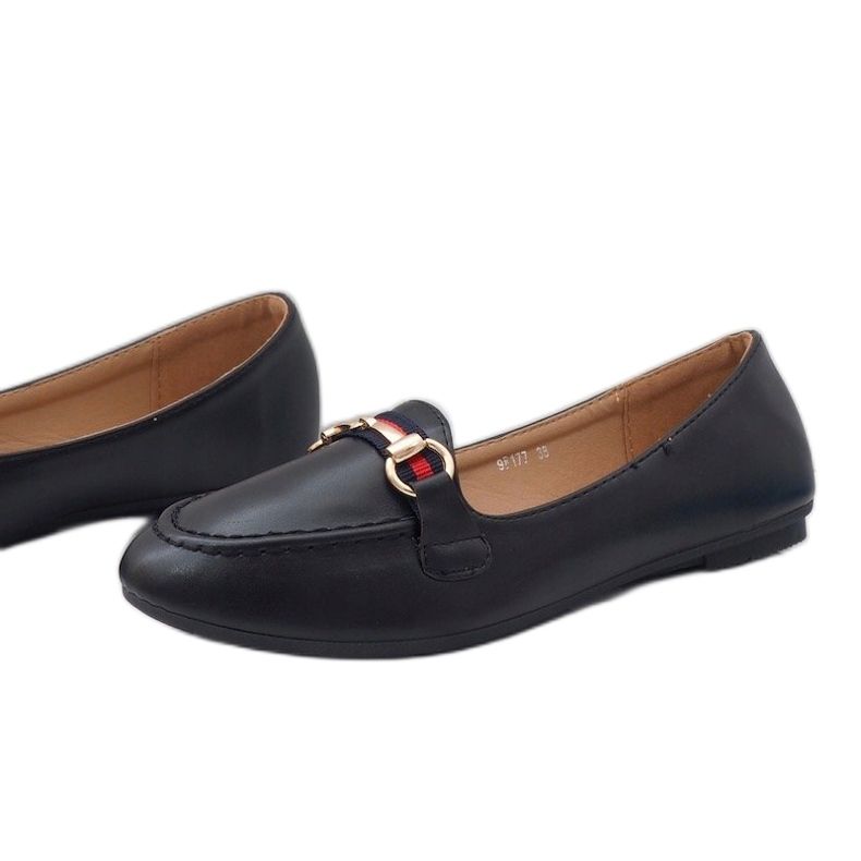 Fekete ökobőr balerina cipők 9F177 1