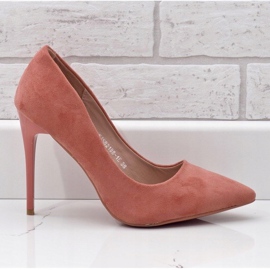 Rózsaszín klasszikus öko-velúr cipő YJS82188 2