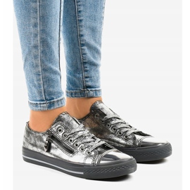 Szürke fényes cipők TL-64 1 Szürke fényes cipők TL-64 1