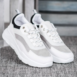 SHELOVET Cipők a platformon fehér fekete 1