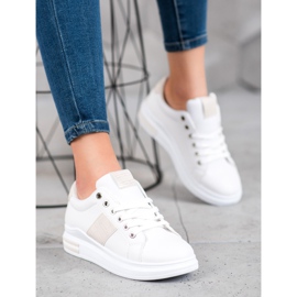 Weide Sportcipő bézs betétekkel fehér 2