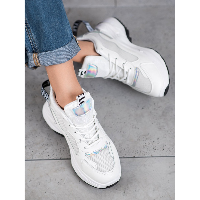 Weide Divatos cipők felirattal fehér 2 Weide Divatos cipők felirattal fehér 2