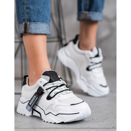 SHELOVET Női divatcipők fehér fekete 1