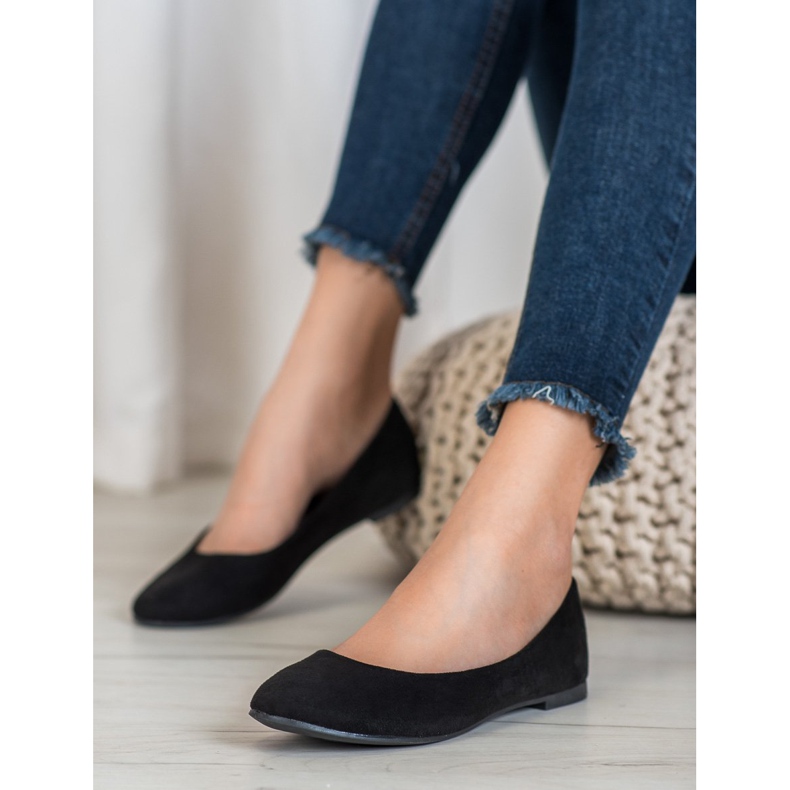 Best Shoes Velúr balerinák fekete 1