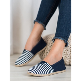 MCKEYLOR Csíkos Slipons kék 1