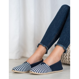MCKEYLOR Csíkos Slipons kék 2
