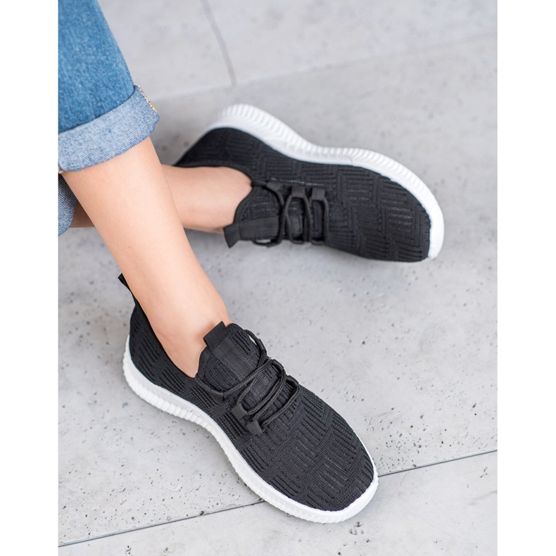 SHELOVET Kényelmes textil cipő fekete 2