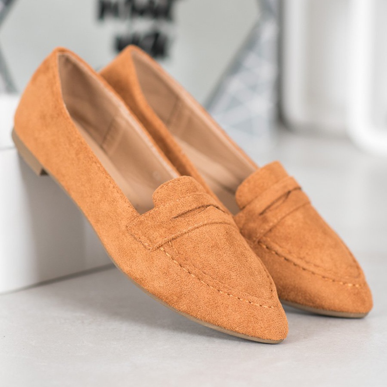 Best Shoes Velúr cipők Spitzben barna 1