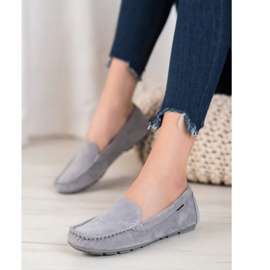 Klasszikus bőr VINCEZA Moxins szürke 1