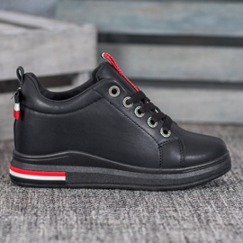 Weide Cipők rejtett ékkel fekete piros 1 Weide Cipők rejtett ékkel fekete piros 1