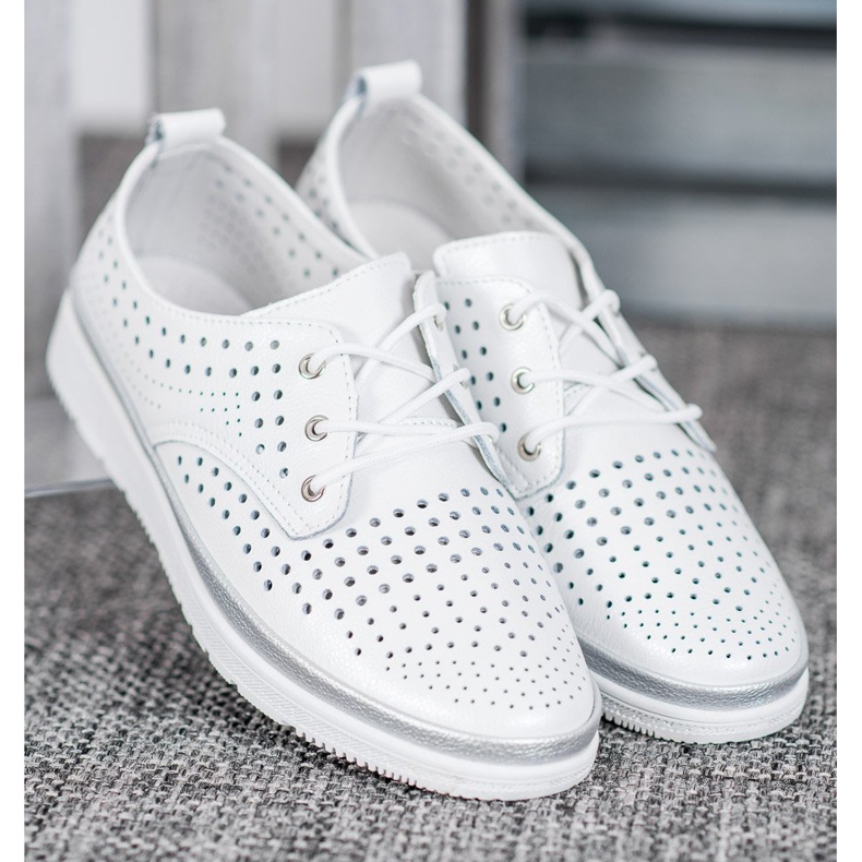 Filippo Áttört bőrcsizma fehér szürke 2