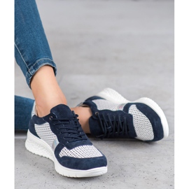 Filippo Holo hatású bőr cipő fehér sötétkék szürke 1