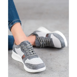 Filippo Holo hatású bőr cipő fehér szürke 1