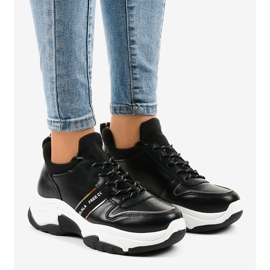 Divatos cipők ekológikus bőrből B0-189 fekete 1