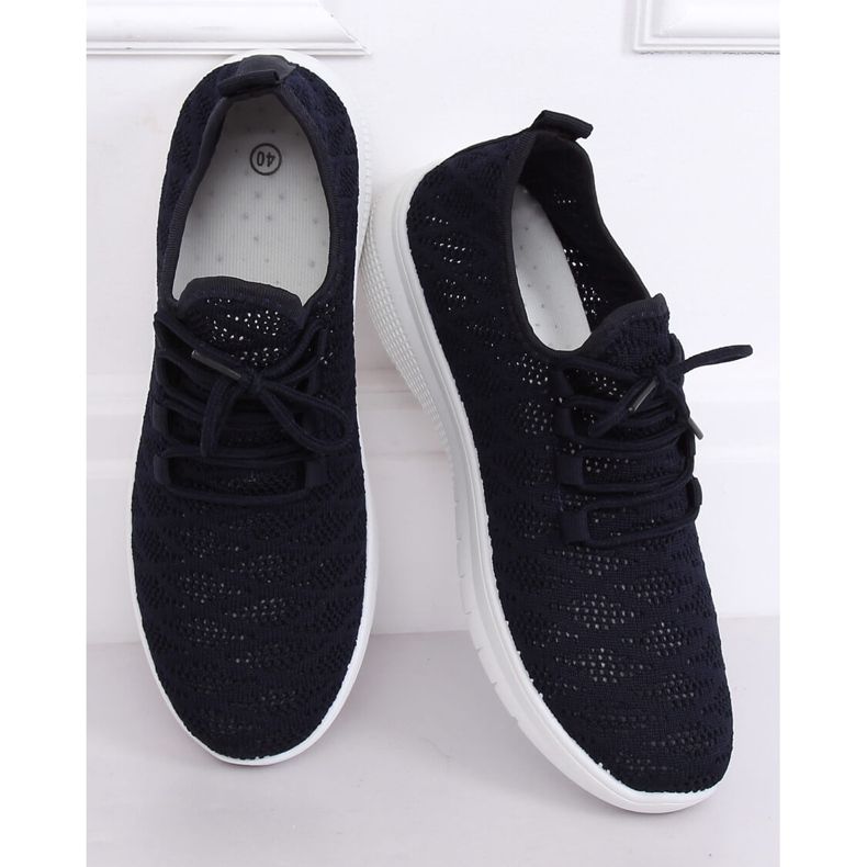 BB76 Navy sötétkék sportcipő sárga 2